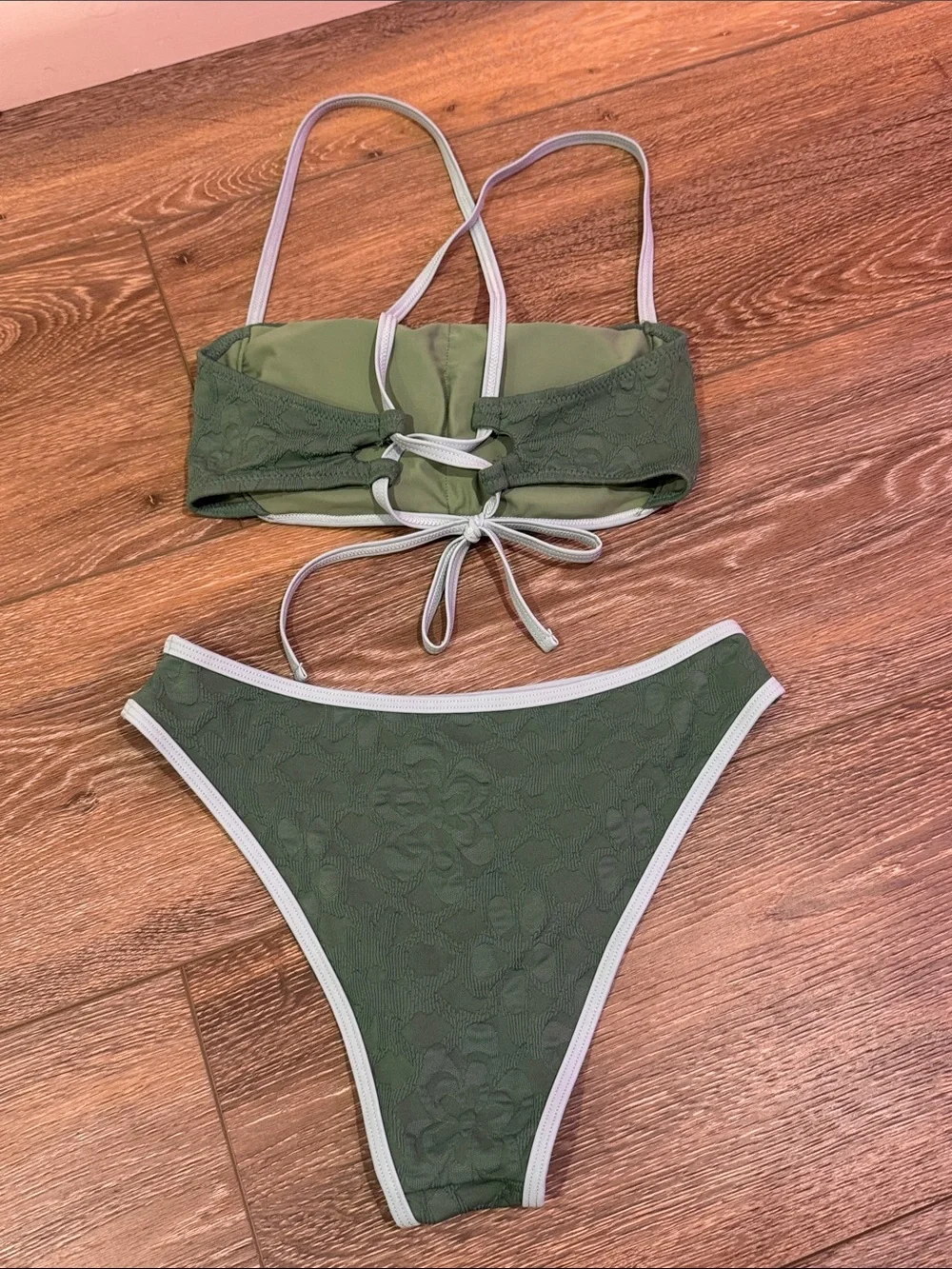 Berlook Jacquard Green Blue Bikini Swim Suit Set Size S / M